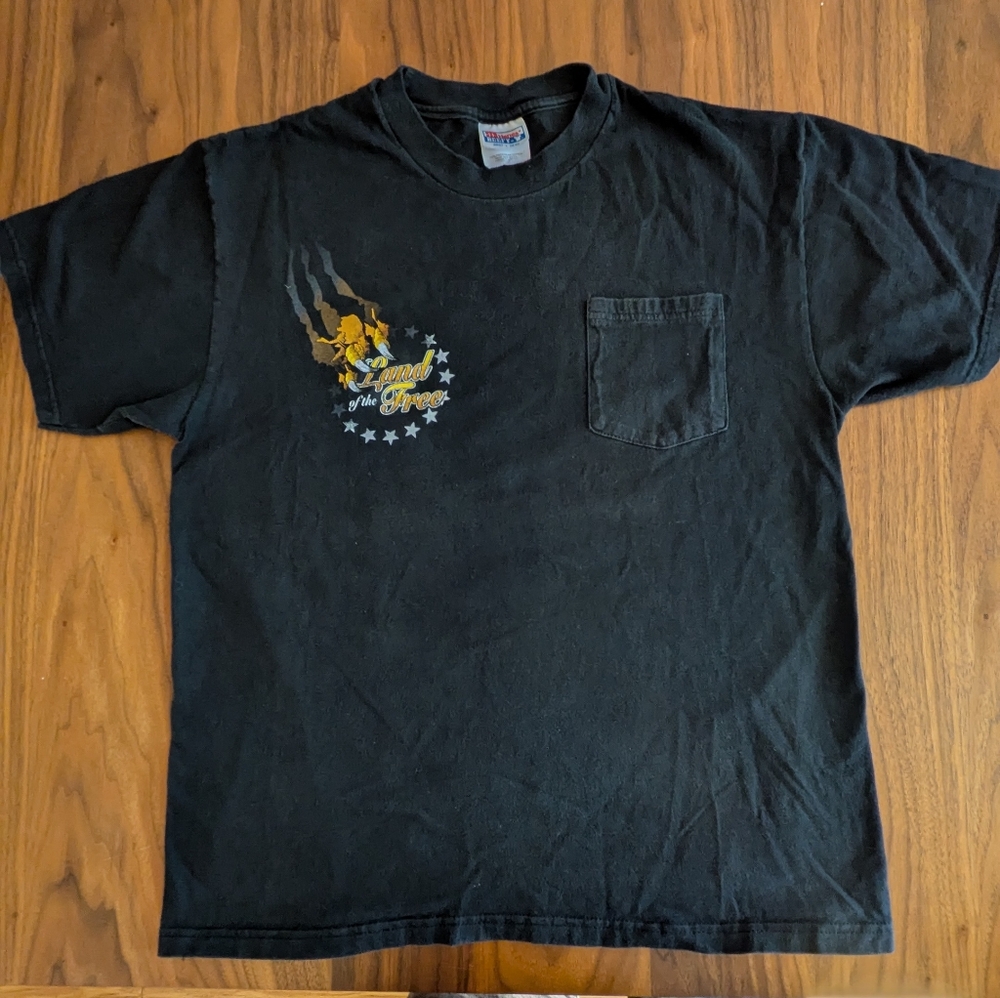Hanes Black Graphic Tee with Pocket
